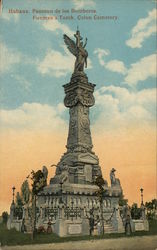 Firemen's Tomb, Colon Cemetery Havana, Cuba Postcard Postcard