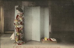 Bride After Ceremony in Traditional Dress Postcard