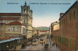 Maronite Cathedral and Lazarist Convent Beirut, Lebanon Middle East Postcard Postcard