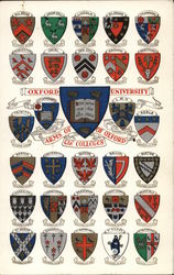 Oxford University, Arms of Oxford, The colleges Postcard