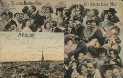 Photos of Couples Kissing and View of Town Apolda, Germany Postcard Postcard