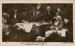 Picnic Lunch Party, Strathardle - Gladstone Family 1893 Perthshire, Scotland Postcard Postcard