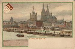 Cologne Cathedral and River Rhine Postcard