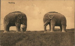 Stone Elephants near Ming Tomb Postcard