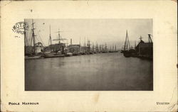 Boats in Harbor Poole, England Dorset Postcard Postcard