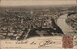 Aerial View of City Turin, Italy Postcard Postcard