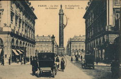 La Rue de Castiglione, La Colonne Vendome Postcard