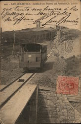 Salida de un Tranvia del Funicular de Igueldo San Sebastian, Spain Postcard Postcard Postcard