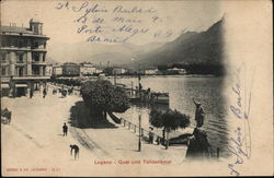 Quai und Telledenkmal Lugano, Switzerland Postcard Postcard