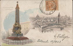 Monumento Cinque Giornate Milan, Italy Postcard Postcard