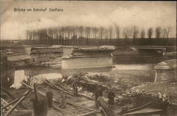 Bruecke am Bahnhof, Conflans (Railway Bridges, Conflans) Postcard