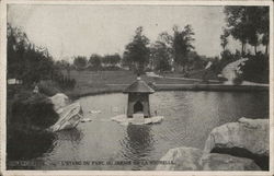 L'Etang du Parc du Jardin de la Rhonelle Valenciennes, France Postcard Postcard