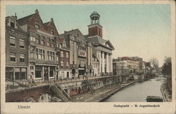 Oudegracht - St. Augustinuskerk Utrecht, Netherlands Benelux Countries Postcard Postcard