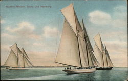 Yachten Meteor, Iduna und Hamburg. Postcard