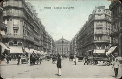 Paris - Opera Avenue Postcard