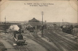 A la Gare - Le Depot des Machines Postcard