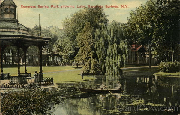 Congress Spring Park showing Lake Saratoga Springs New York