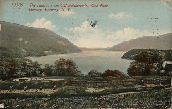 The Hudson From Old Battlements, West Point Military Academy New York