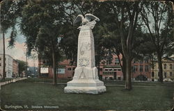 Soldiers Monument Burlington, VT Postcard Postcard Postcard