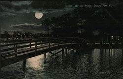 Sunset Lake and Bridge Asbury Park, NJ Postcard Postcard Postcard