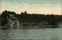 Noted Boat Clubs Along the Lake, Orange Lake Newburgh, NY Postcard Postcard Postcard