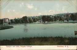 Campus and Lake at Colgate College Postcard