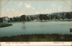 Campus and Lake at Colgate College Hamilton, NY Postcard Postcard Postcard