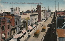 K Street from 6th looking East Sacramento, CA Postcard Postcard Postcard