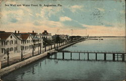 Sea Wall and Water Front St. Augustine, FL Postcard Postcard Postcard