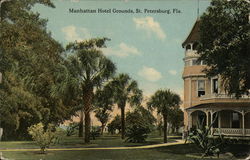 Manhattan Hotel Grounds St. Petersburg, FL Postcard Postcard Postcard