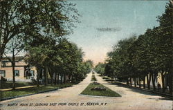 North Main Street, Looking East from Castle Street Geneva, NY Postcard Postcard Postcard