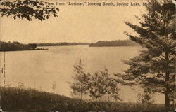 View from "Lorimer", Looking South Spring Lake, MI Postcard Postcard Postcard