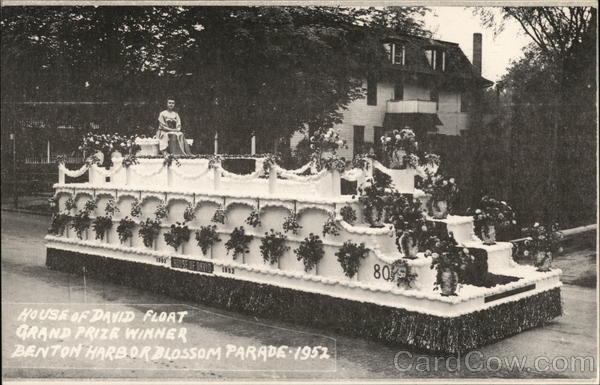 House of David Float, Benton Harbor Blossom Parade 1952 Michigan