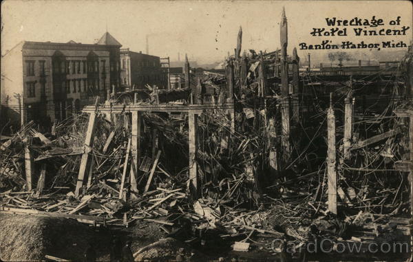 Wreckage of Hotel Vincent Benton Harbor Michigan