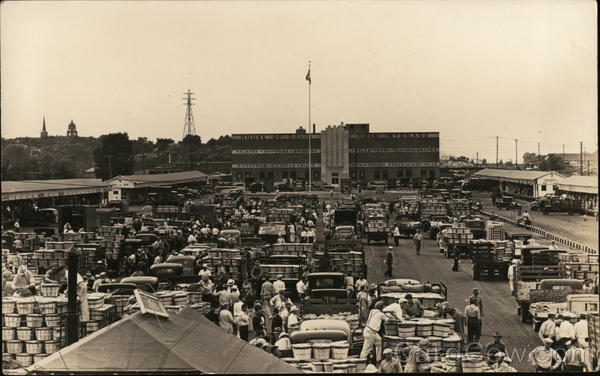 Large Outdoor Marketplace with Trucks and Bushel Baskets Benton Harbor Michigan