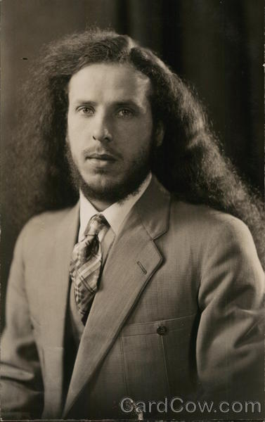 Long-Haired, Bearded Man Wearing Suit and Tie Benton Harbor Michigan