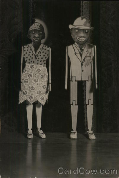 Black-Face Figures Made of Stick Pieces - Man and Woman Benton Harbor Michigan
