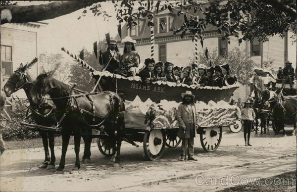 Parade Float, Noah's Ark, with Female Musicians, Benjamin Purnell Benton Harbor Michigan