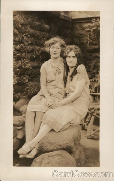 Two Young Women Seated Close Together Benton Harbor Michigan