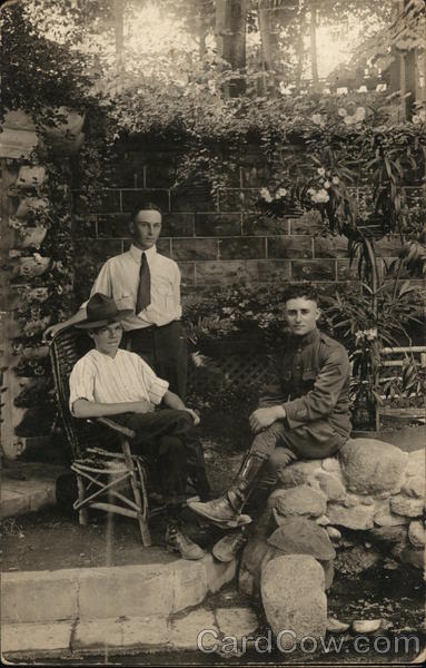 Three Young Men, One in Uniform House of David