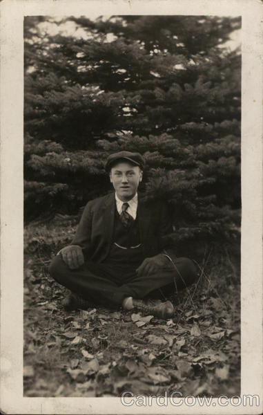 Boy Sitting Among Trees Benton Harbor Michigan House of David
