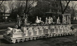 A Woman on a Parade Float Postcard