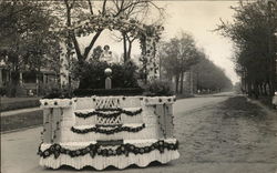 Parade Float with Woman Seated Under Flower-Laced Arbor Postcard