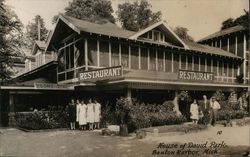 People Standing in Front of Restaurant, House of David Park Postcard