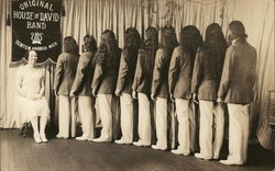 Original House of David Band Standing in a Line Postcard