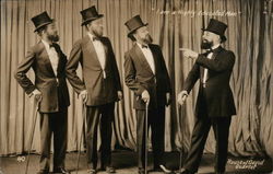 House of David Quartet Dressed in Suits and Top Hats Postcard