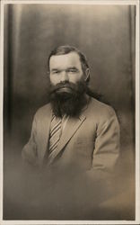 Bearded Man in Light-Colored Suit Postcard