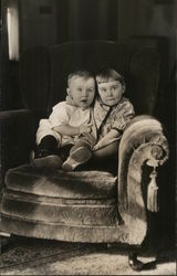 Brothers on Chair Postcard