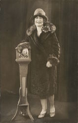 A Woman in a Fur Coat Postcard