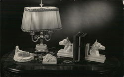 A Table with a Lamp and Knick Knacks Postcard